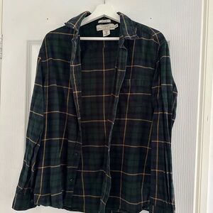 Abercrombie & Fitch Dark Green and Navy Plaid Shirt